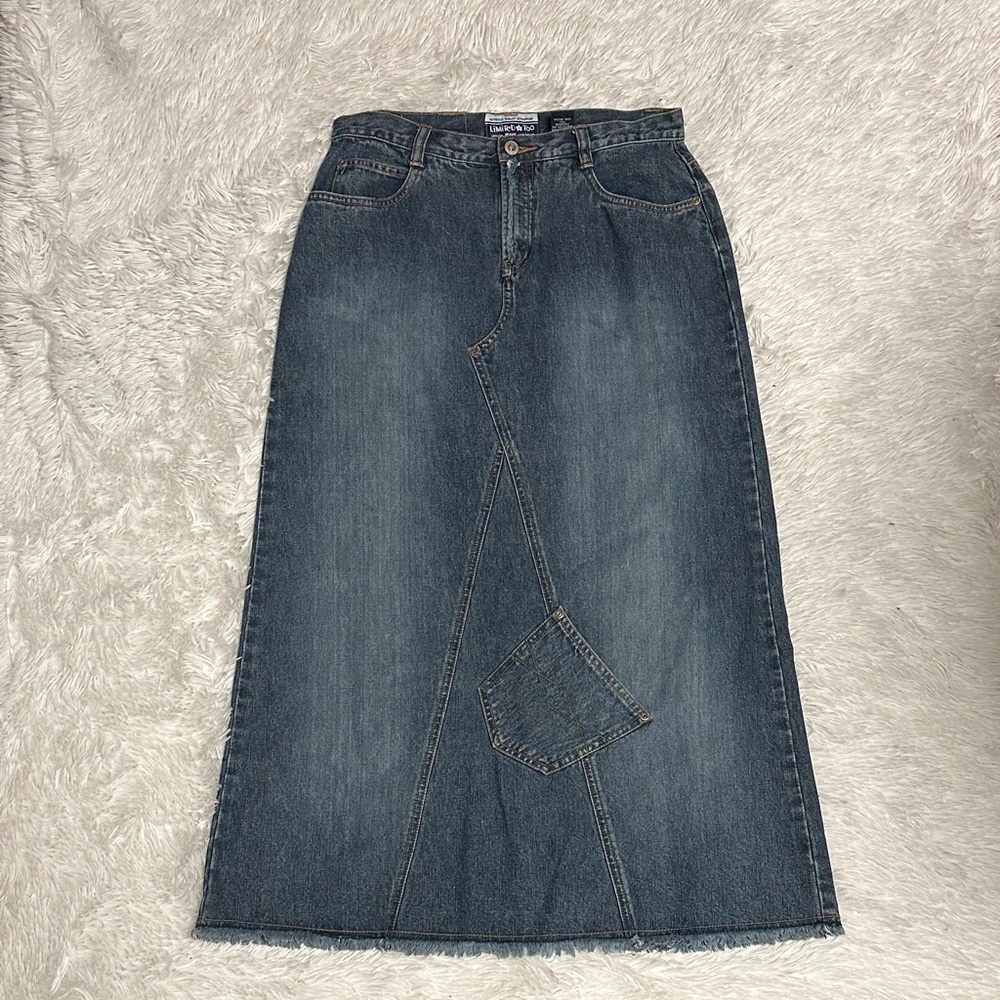 Y2K Limited Too Blue Denim Skirt with Pocket Detail